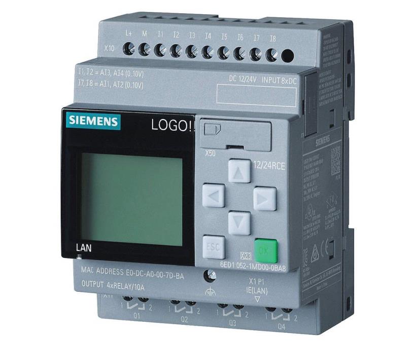 LOGO! 12/24RCE, display, PS 12-24VDC, 8DI 12-24VDC/4DO relay, Ethernet interface
