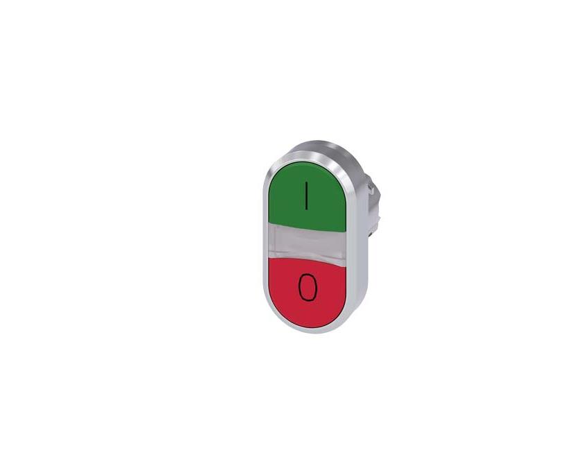 Metal shiny Twin Push Button with 1NO 1NC GREEN/RE