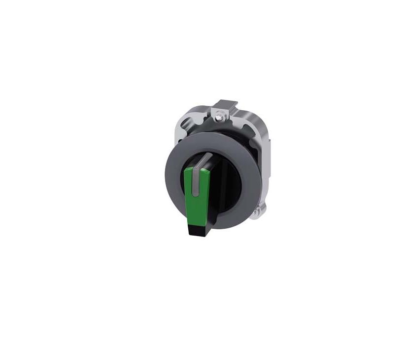 Selector Switch 3 Posn. Green (L-C-R, 2x60V Posn) with holder