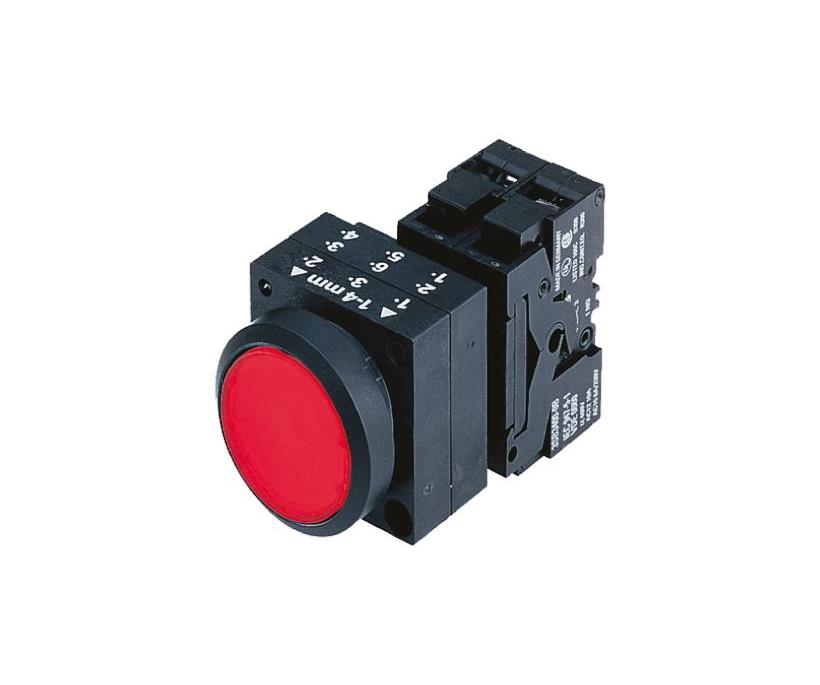 Compact Push Button Red 1NC
